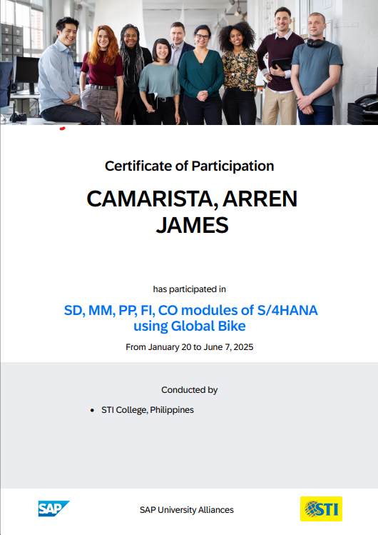 SAP S/4HANA certification document